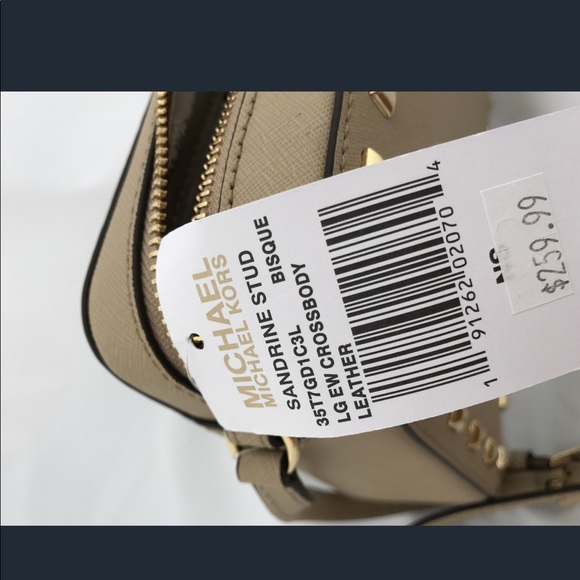 NWT Michael Kors Sandrine Stud Leather Large Cross - Picture 7 of 8